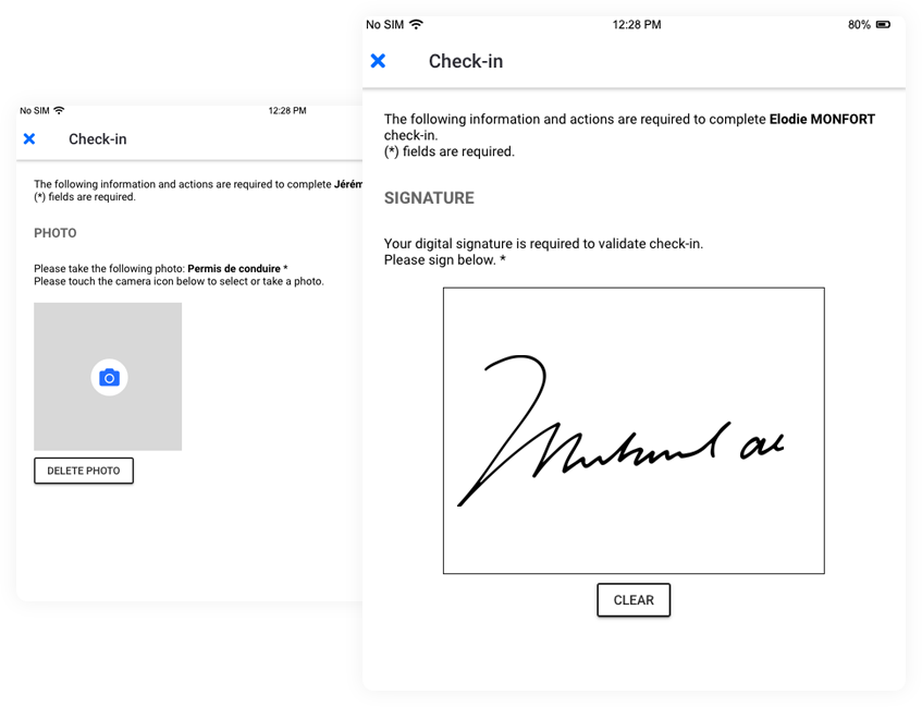 On-screen signature and opt-in