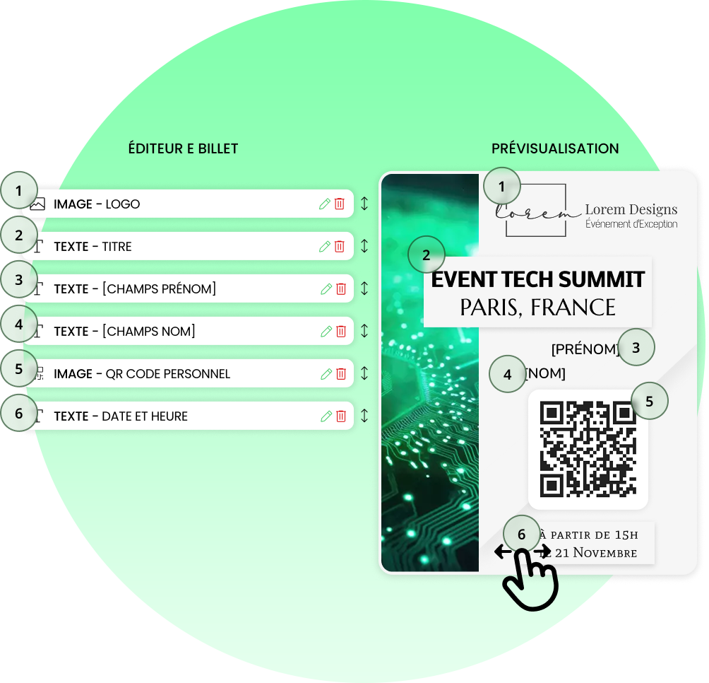 Création de e-billets, badges et invitations