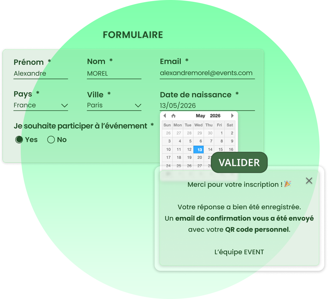 Gestion des inscriptions